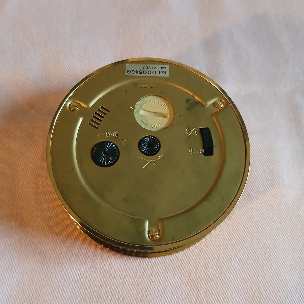 Seiko Gold Travel Desk Clock with White Dial